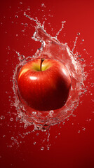 Creative layout made from Fresh Red apple