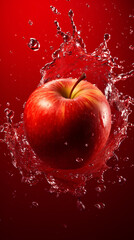 Creative layout made from Fresh Red apple
