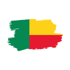National flag of BENIN with brush stroke effect on white background