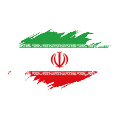 National flag of IRAN  with brush stroke effect on white background