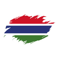 National flag of GAMBIA with brush stroke effect on white background