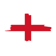 National flag of ENGLAND with brush stroke effect on white background