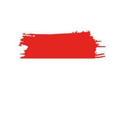 National flag of INDONESIA with brush stroke effect on white background