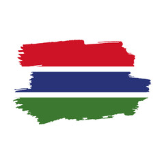 National flag of GAMBIA with brush stroke effect on white background