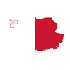 National flag of MALTA with brush stroke effect on white background