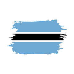 Obraz premium National flag of Bostwana with brush stroke effect on white background