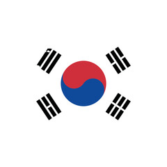 National flag of SOUTH KOREA with brush stroke effect on white background