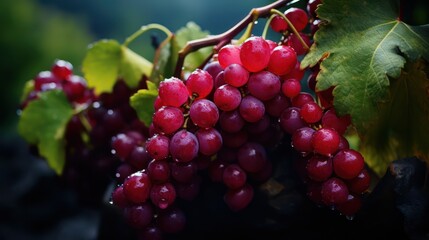 The ripe grape hanging in the vineyard serves as a symbol of the impending harvest day for this delectable fruit.
