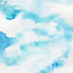 Traditional watercolor abstract skyscape