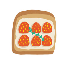 Sandwich with strawberries 