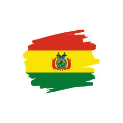 National flag of Bolivia with brush stroke effect on white background