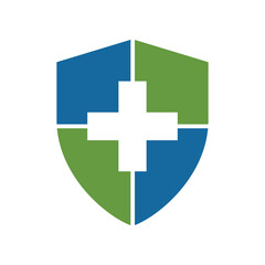 Obraz premium abstract shield medical logo icon