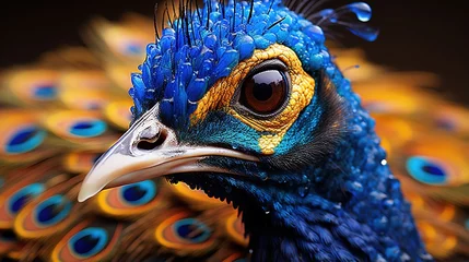 Foto auf Acrylglas close up of peacock head © Yi_Studio