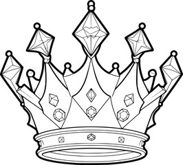 Outline illustration of crown for coloring page