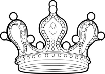 Outline illustration of crown for coloring page