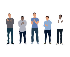 Fototapeta premium Variety of men clapping isolated