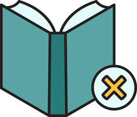 Book and Wrong Mark Icon
