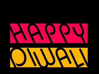 Stylish Happy Diwali Text in Pink and Yellow Color.