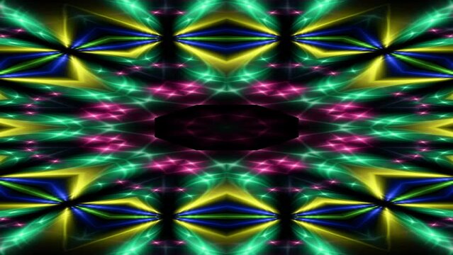 Kaleidoscopic abstract background for phone  with glowing  lights 