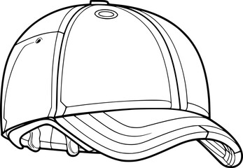 outline illustration of cap for coloring page
