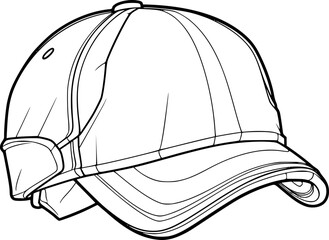 outline illustration of cap for coloring page