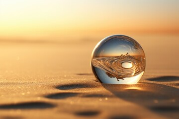 Glass Ball on Sandy Beach