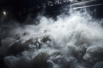 Smoke pouring out of oven - obrazy, fototapety, plakaty