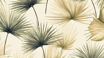 Fan palm tropical leaves