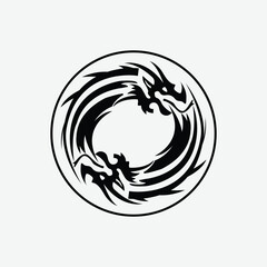Modern dragon logo design