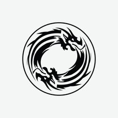 Modern dragon logo design