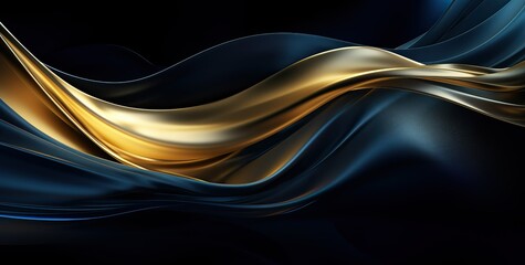 dark blue and gold abstract background - obrazy, fototapety, plakaty