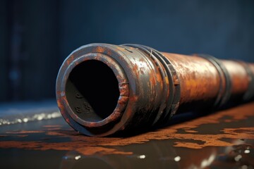 Rusted Pipe on Table