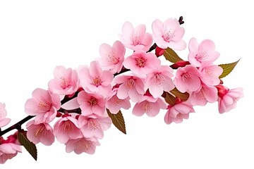 Sakura flowers isolated on white background.