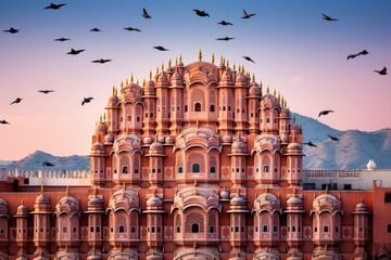 Hawa Mahal, the Temple of the Winds, Jaipur, Rajasthan, India, Hawa Mahal palace Palace of the...