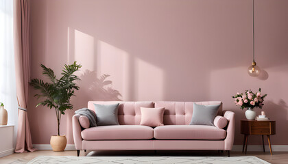 Pink Living Room with Couch