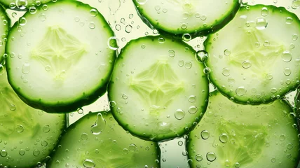 Foto op Plexiglas background of green cucumber slices © Daniel