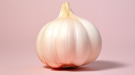 garlic isolated on pink background