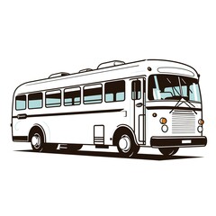 illustration of city bus on the road