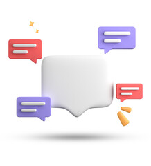 3d rendering of speech bubble, 3D pastel chat with symbol icon set.