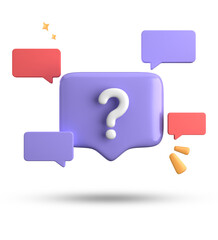 3d rendering of speech bubble, 3D pastel chat with symbol icon set.
