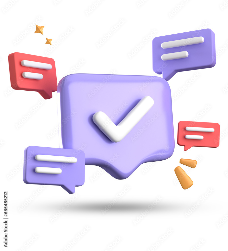 Poster 3d rendering of speech bubble, 3d pastel chat with symbol icon set.