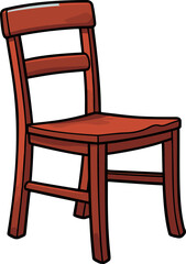A vibrant, minimalist vector image of a comic-style chair in flat colors, showcasing simplicity with a modern touch.