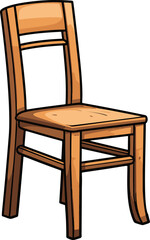 A colorful, flat, and minimalistic vector image portraying a comic-style chair with simplicty and style.