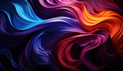 rainbow metal wave illustration, background wallpaper bright colors blue purple black and pink, with reflection