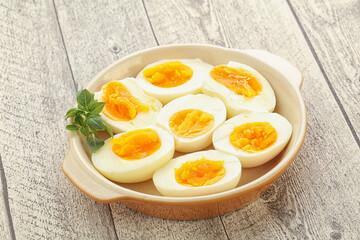 Boiled chicken egg for breakfast