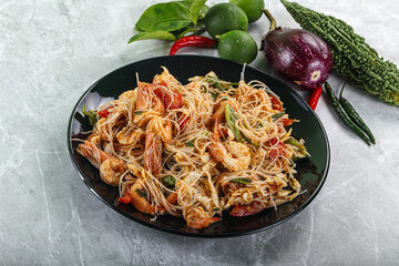 Thai Spicy Vermicelli Salad with Prawns