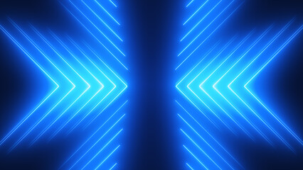 Glowing neon blue lines. Abstract futuristic technology background.