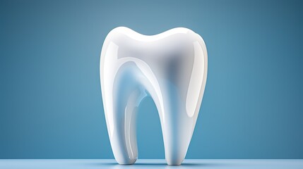 3d render illustration of tooth isolated on blue background