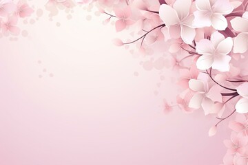 Obraz na płótnie Canvas Lovely pale pink floral background with empty area. Generative AI