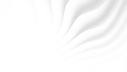 Bright white grey curve wave flowing. Abstract minimal design 3d background.